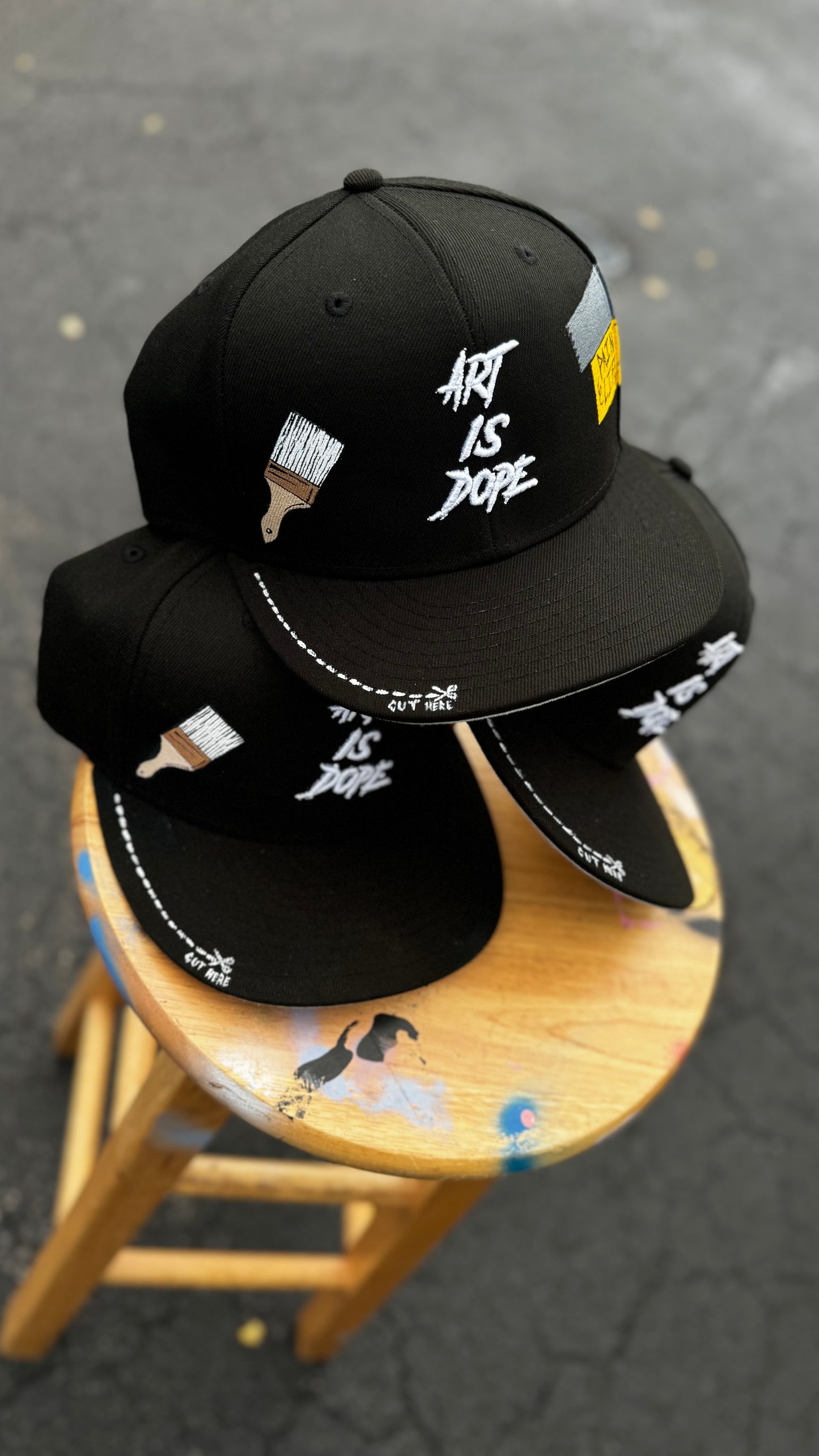 Art Is Dope black hand painted SnapBack